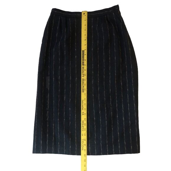 VTG Jaeger London Pinstripe Wool Skirt Suit Set Womens Sz 12 Timeless Menswear - Picture 16 of 16